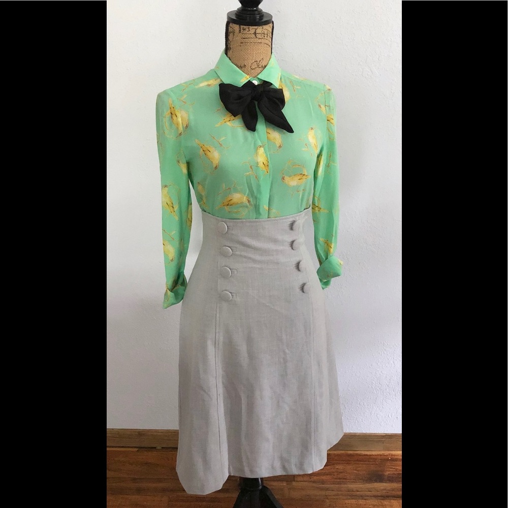 ✦Anthropologie Seaside Bird Leifsdottir 0 Blouse✦